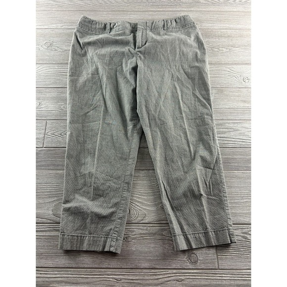 Coldwater Creek Natural Fit Textured Micro Stripe Gray Women's Size 16 Cropped - Picture 1 of 10